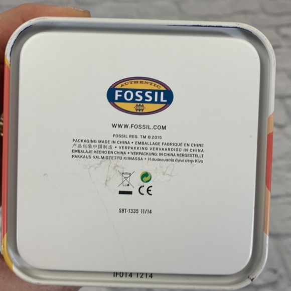 Fossil floral tin Square shape with lid - Picture 5 of 9